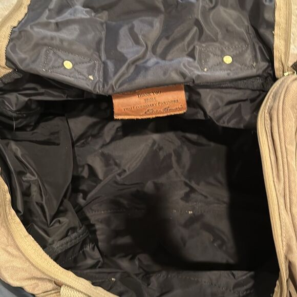 Eddie Bauer Ford Vintage Canvas Travel Duffle Bag great shape tan leather trim - Picture 9 of 12